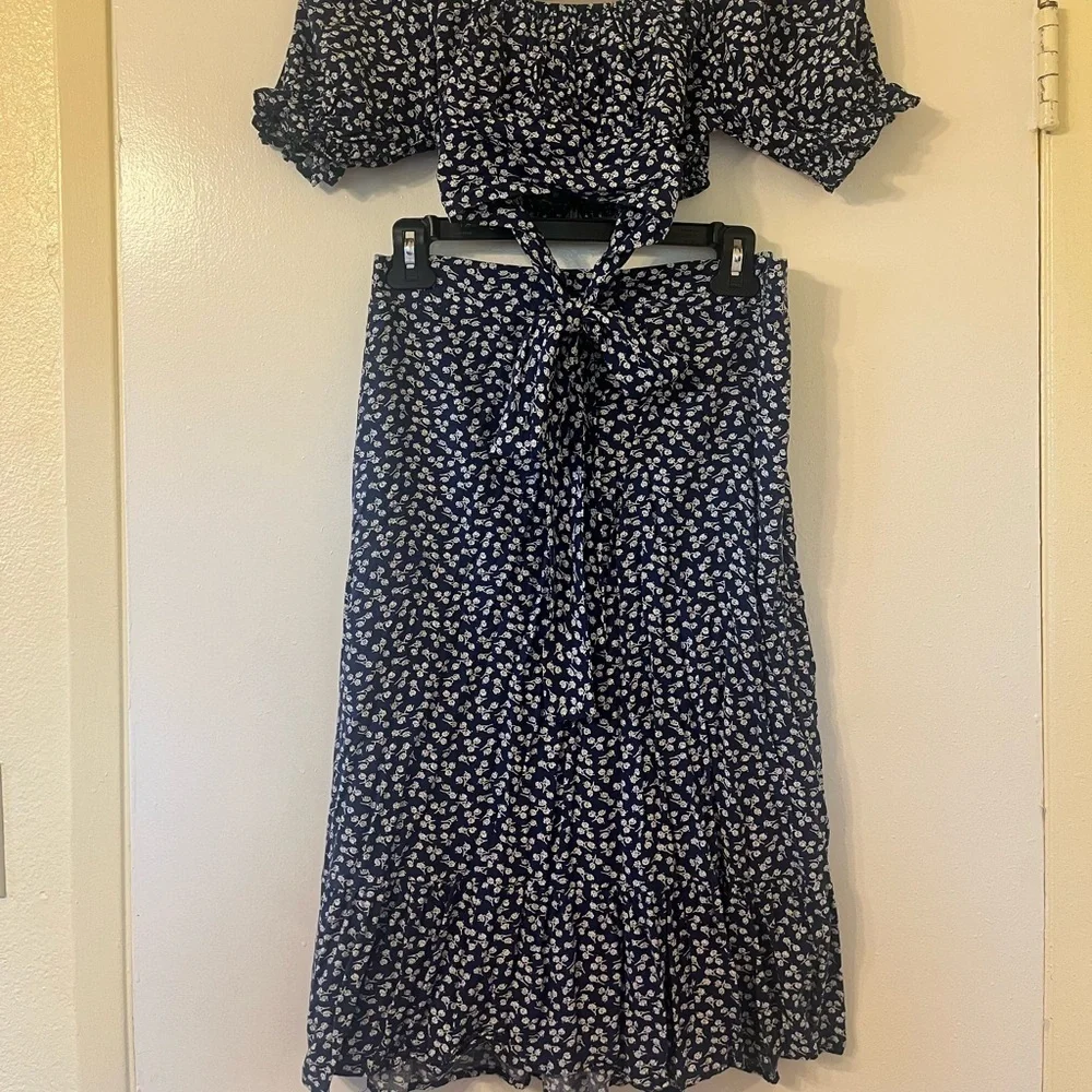 Matching 2 piece skirt and top set